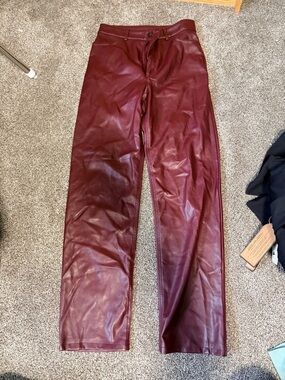Dynamite Wine Faux Leather Pants